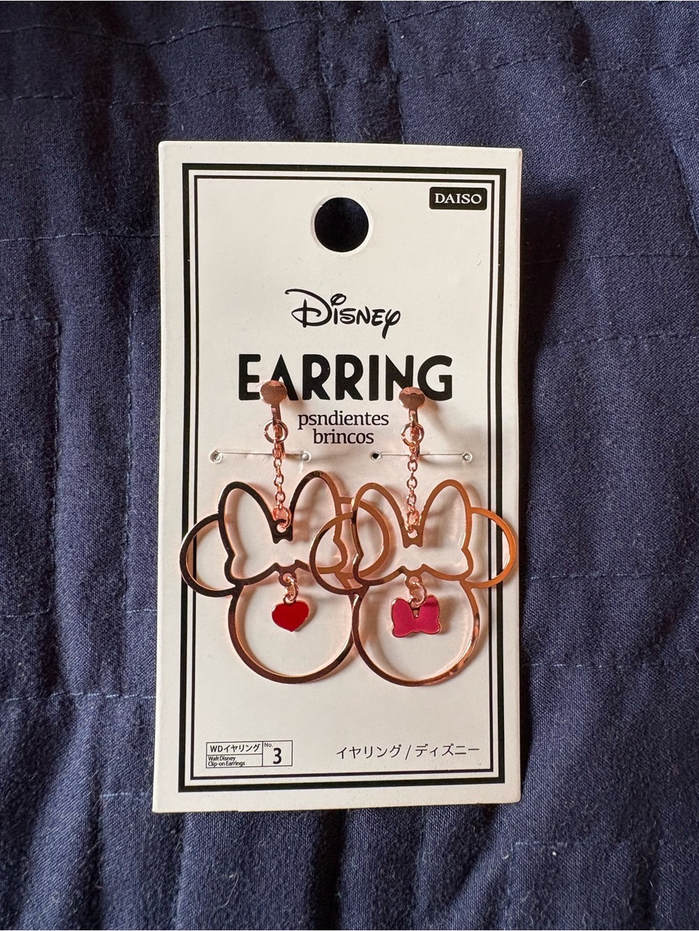 Disney Rose Gold Minnie Mouse Drop Earrings